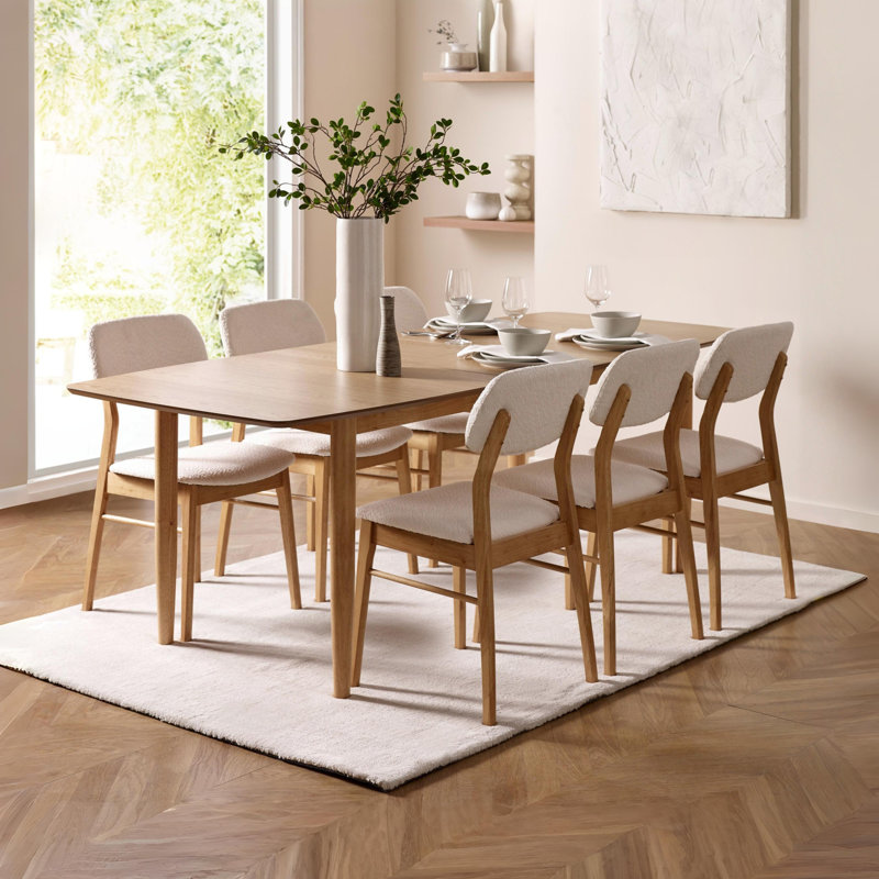 Coffelt 47cm H Fabric Upholstered Upholstered Back Side Chair in Cream