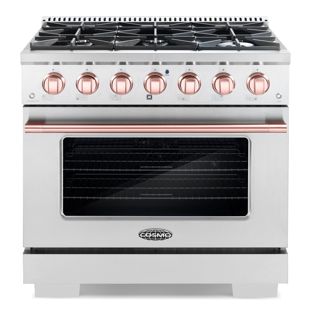 Cosmo 36" 4.5 Cubic Feet Smart Natural Gas Free Standing Range with 6 Burners Cosmo 