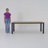 Morones Rectangular Dining Table in Solid Reclaimed Teak with Black Rounded Edge Aluminum Legs-1907701655