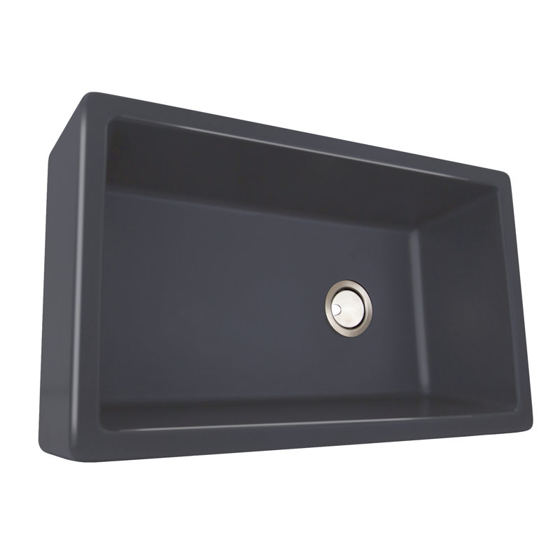 Plymouth 32.75'' L Single Basin Kitchen Sink, Titanium Gray