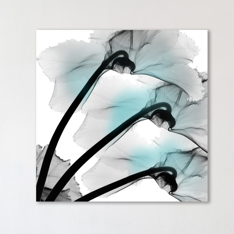Teal Luster Cyclamen - Wrapped Canvas Print, 30 cm H x 30 cm W