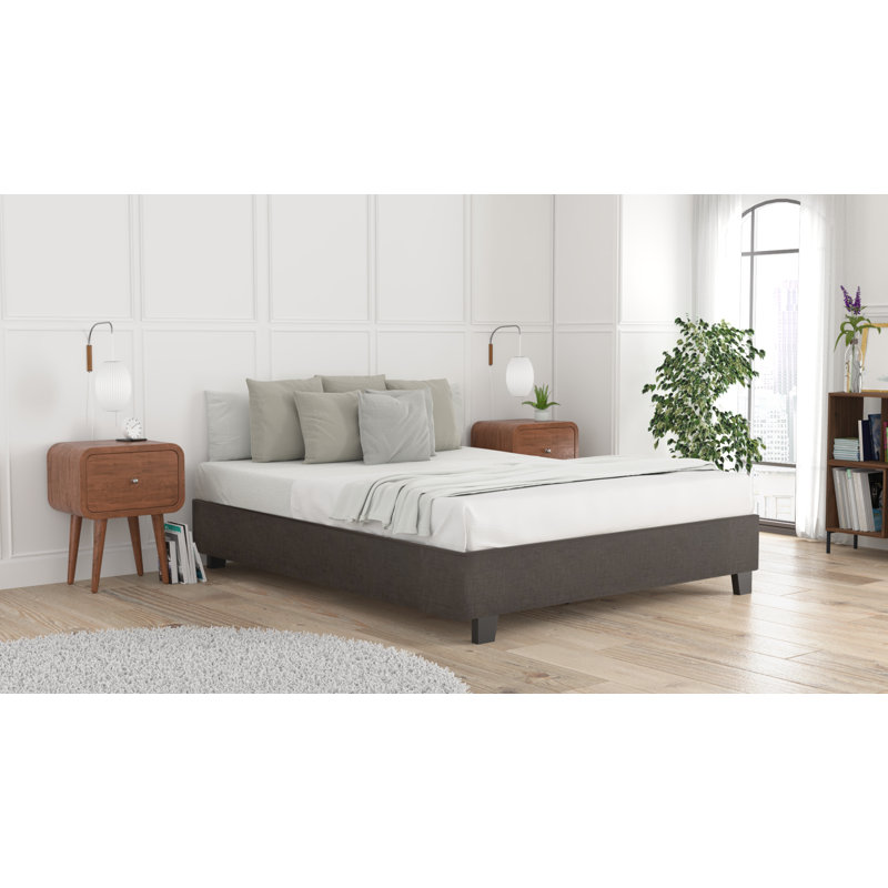 Structure de lit tapissier Brin, Grand, gris