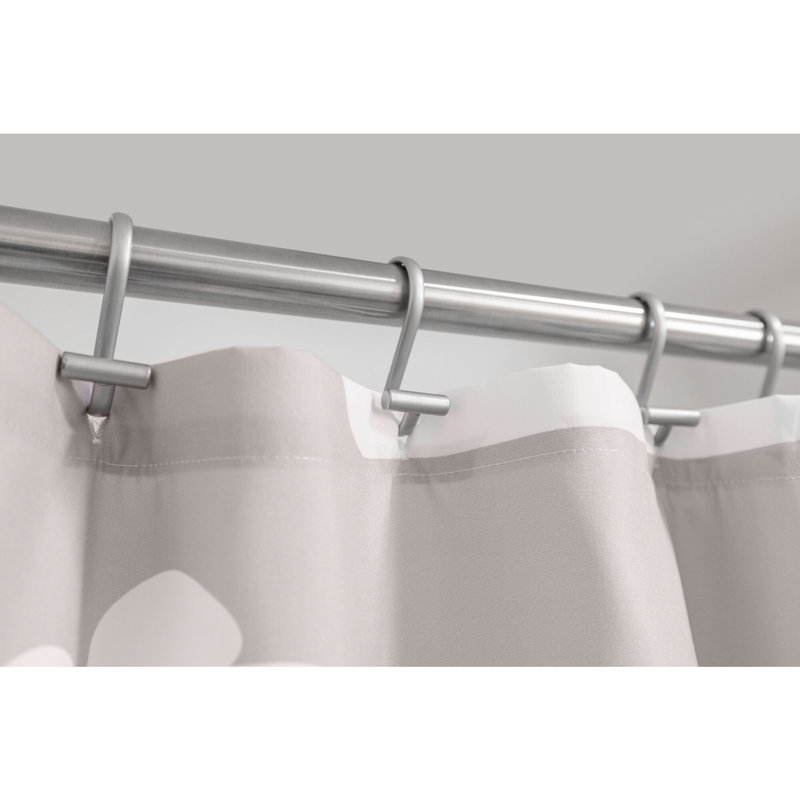 Rideau de douche en tissu iDesign avec motif de nuage résistant à l'eau, Gris