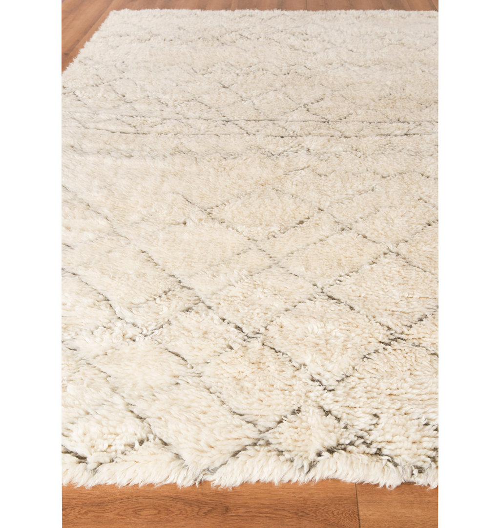 Exquisite Rugs Moroccan Handmade Hand Knotted New Zealand Wool Ivory/Charcoal Area Rug EXQUISITE RUGS Rug 
