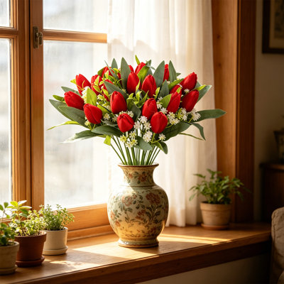 Artificial Tulips Ornament For Hotel Tables Artificial Flower Decorations For Weddings Wedding Photography And Bridal Bouquets
