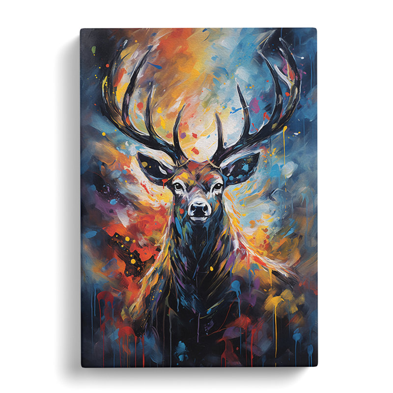 Deer Abstract Art - Wrapped Canvas, 50cm H x 35cm W x 3cm D