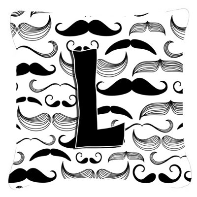 Lettre Moustache Monogram intérieur/extérieur Throw Pillow