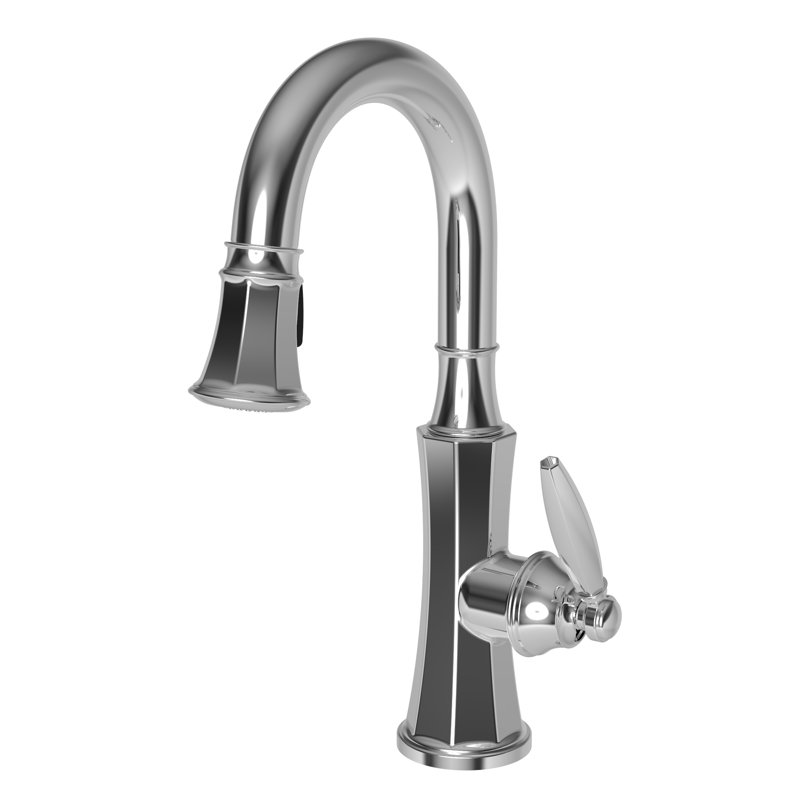 Metropole Single Handle Pull Down Bar Faucet, Polished Chrome