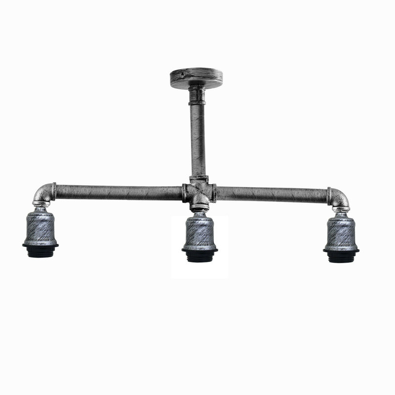 Hinnenkamp Semi Flush Mount, Brushed Silver