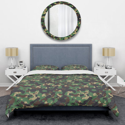 Green Desert Camouflage Camouflage Duvet Cover
