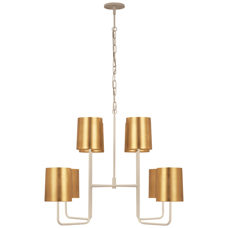 Go Lightly 8 - Light Chandelier, China White, Gold