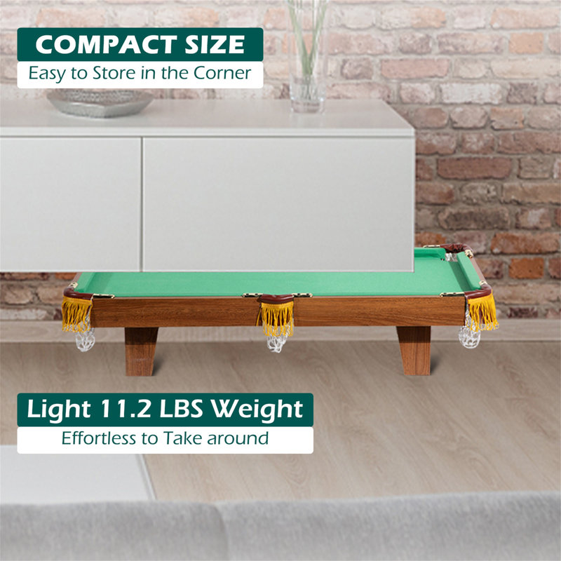 Raychee 36" Mini Tabletop Pool Table Includes Balls, Sticks, Chalk, Brush & Triangle