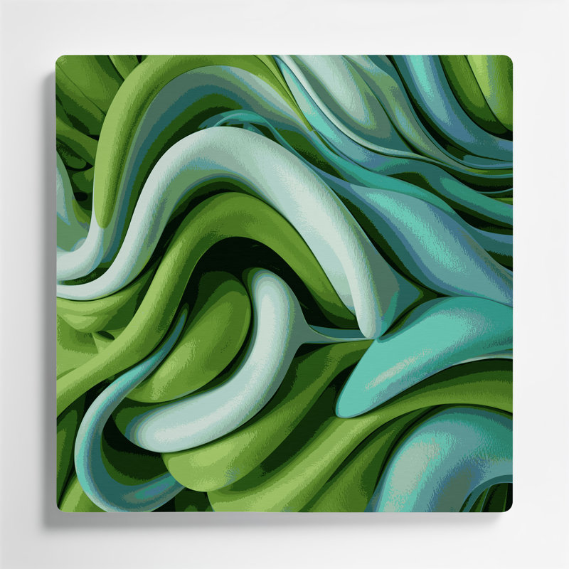 «Biomorphic Abstraction 48», art mural en métal vert, H 16 po x l 16 po