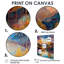 Serene Autumn Forest River - paysage abstrait, art mural-372027195-372027172