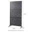 6Ft Black Galvanized Steel Bamboo Pattern Privacy Screen Fence Panel Room Divider With Riser Feet