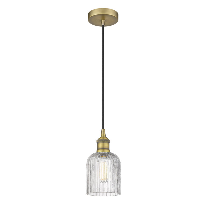 Luminaire suspendu 5 po Edison Addeline, Laiton brossé, Clair