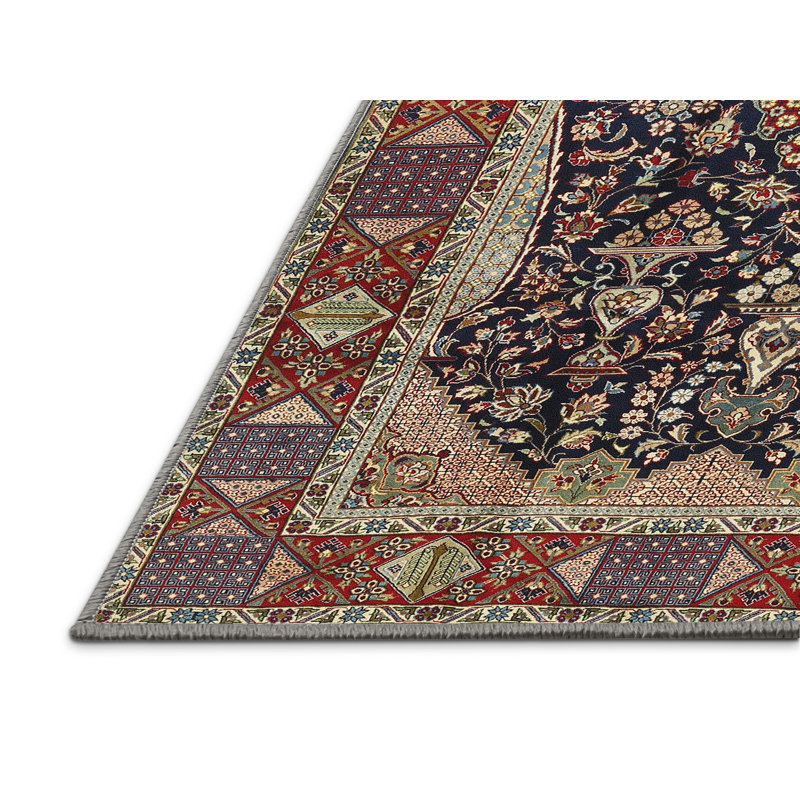 Tapis 100% traditionnel lavable à la machine 2577, Rectangle 7 pi x 9 pi