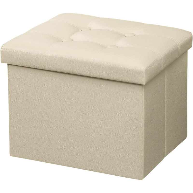 Tabouret d'appoint en bois massif Alliette, Beige
