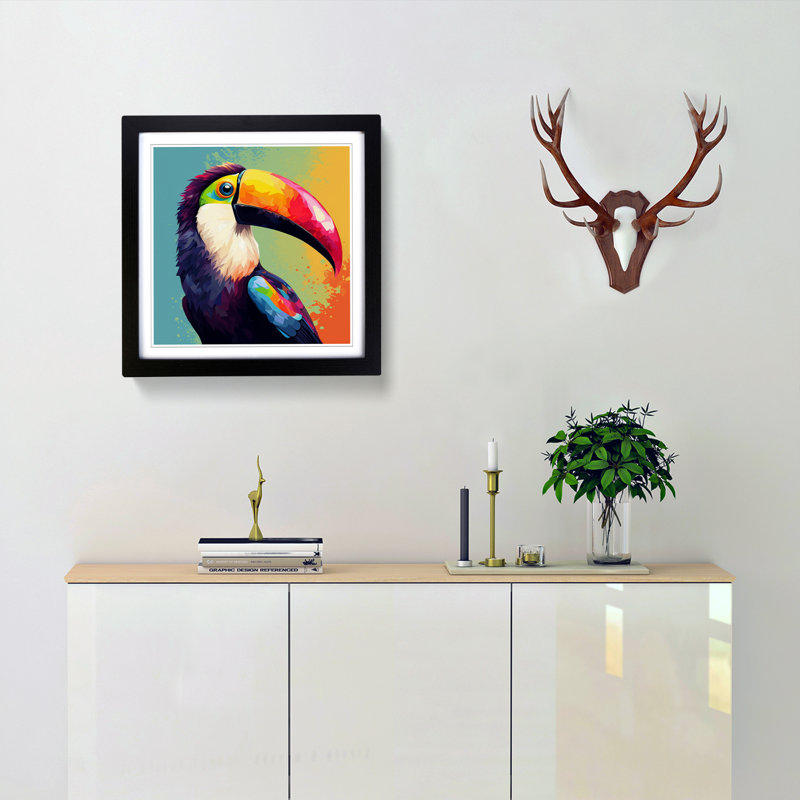 Toucan Graphic Art No.1 - Framed Print, Black
