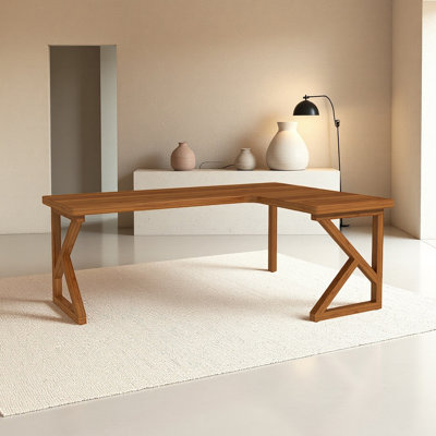 Modern L-shaped Solid Wood Desk