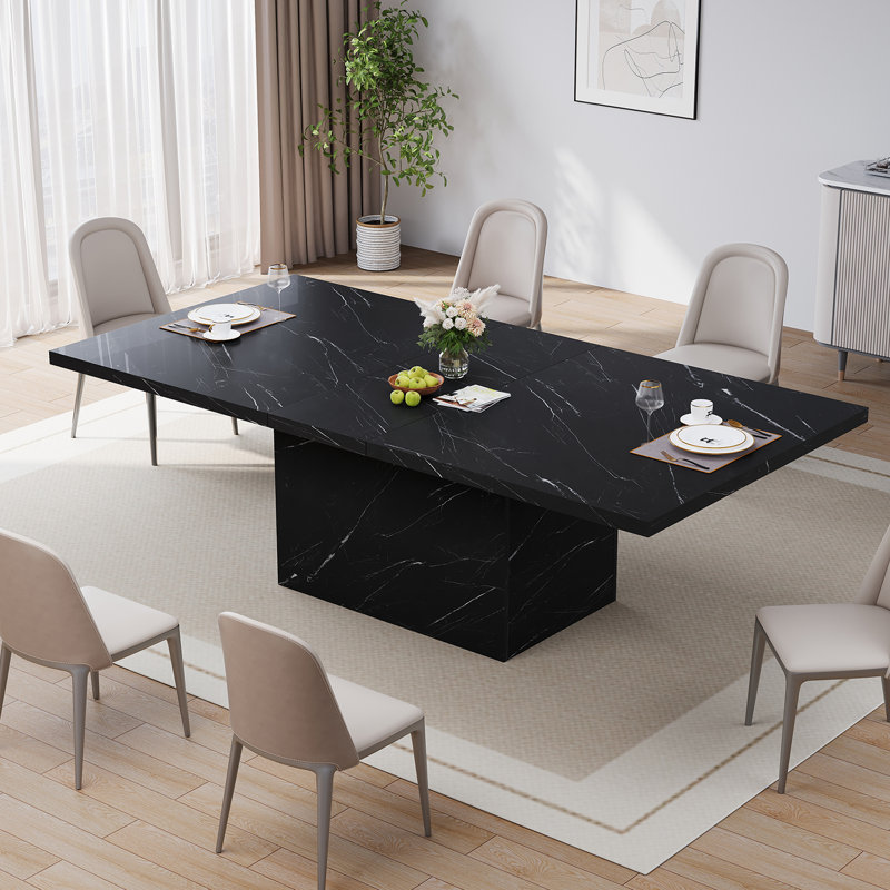 Table de salle à manger Eclat, Noir, H 29,9 po x L 70,87 po x l 31,5 po