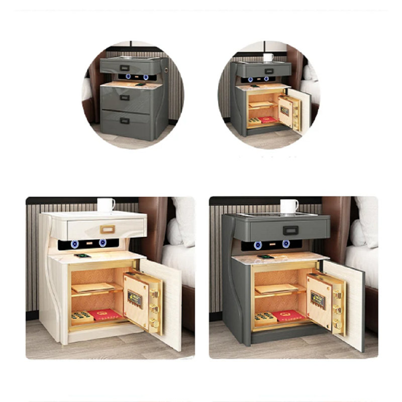 Annajean Modern Console Nightstands Smart Closets Mobile Storage Nordic Coffee Tables, Orange, Rock board style