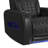 Robillard P3 Recliner with LED and wireless charger pocket in Jett Black with Red Stitching