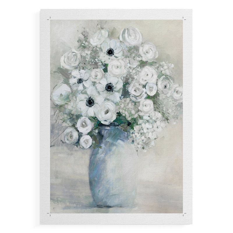 Bouquet d'anémones blanches - impression sur toile seulement - non encadrée