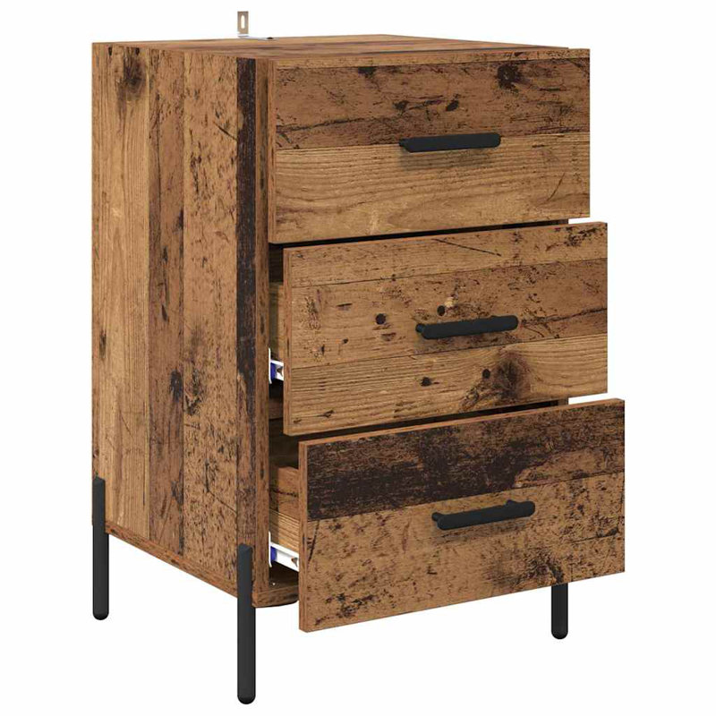 40cm W Manufactured Wood Bedside Table, Old Wood