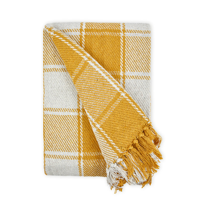 Allardt Throw Blanket, 178cm W x 254cm L, Ochre