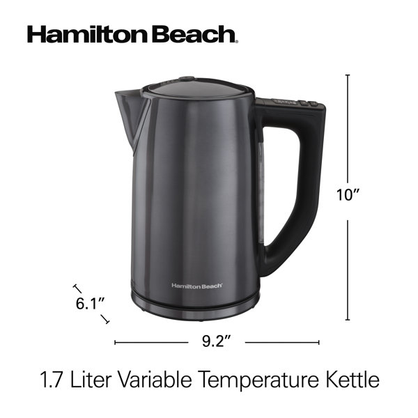 Hamilton Beach Professional Digital LCD Temperature Control Electric Tea  Kettle, Water Boiler & Heater, 1.7 Liter, Fast Boiling 1500 Watts,  Cordless