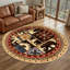 Tapis rond rond lavable antidérapant brun-169324452