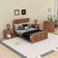 Ensemble de chambre à coucher 4 pièces avec lit plateforme, 2 tables de chevet et commode-850651370