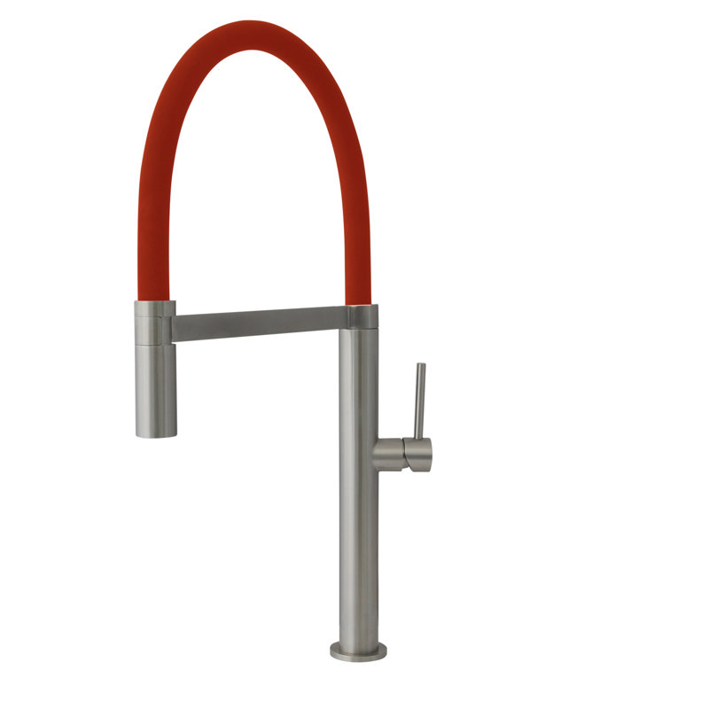 Modern Faucet Stylish Capri One-Handle Stainless Steel with Spout Hose Pull Out Dual Mode Kitchen Sink Faucet