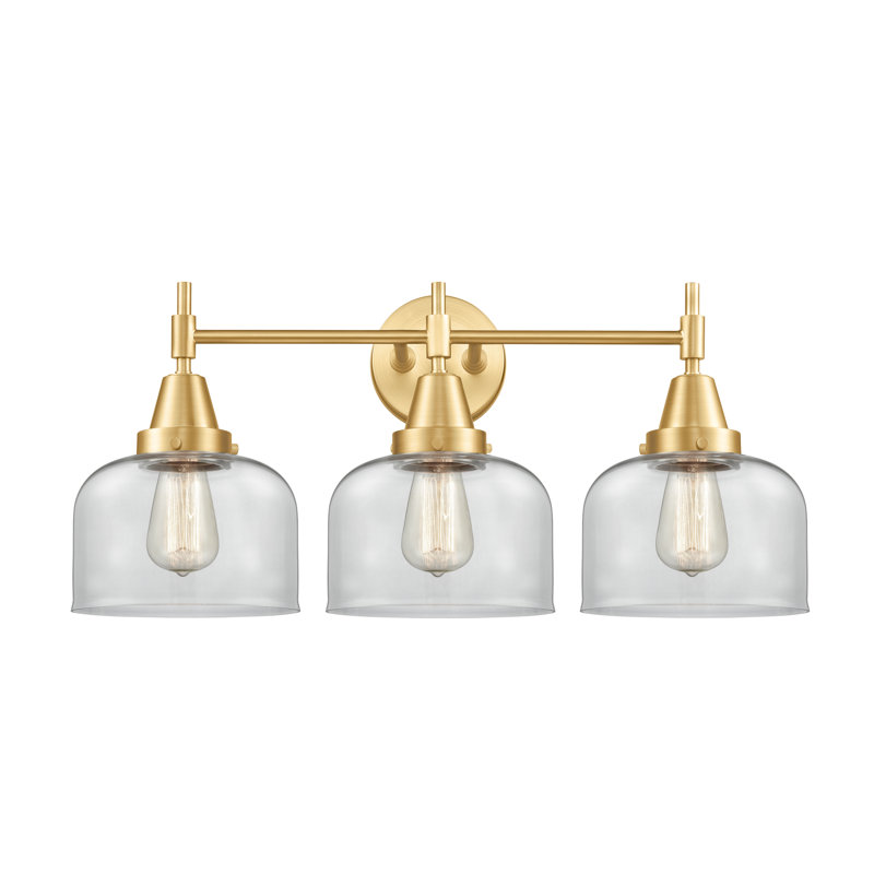 Amede 3 - Light Dimmable Vanity Light, Satin Gold, Clear