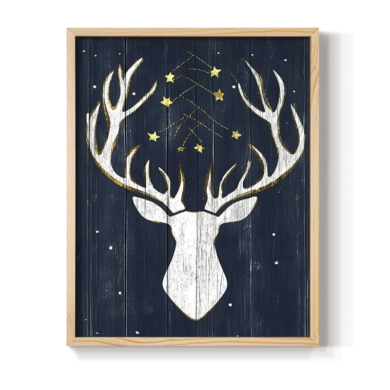 «Christmas Holiday Art L», reproduction encadrée - bois massif, Naturel, H 11 po x l 9 po