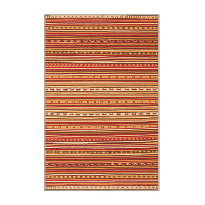 Tapis orange tissé à la machine Shearon Southwestern