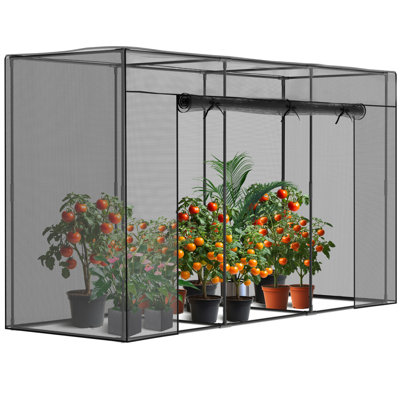 Crop Cage for Garden Plant, Raised Garden Bed Cover with Frame and Zippered Door for Outdoor Plants