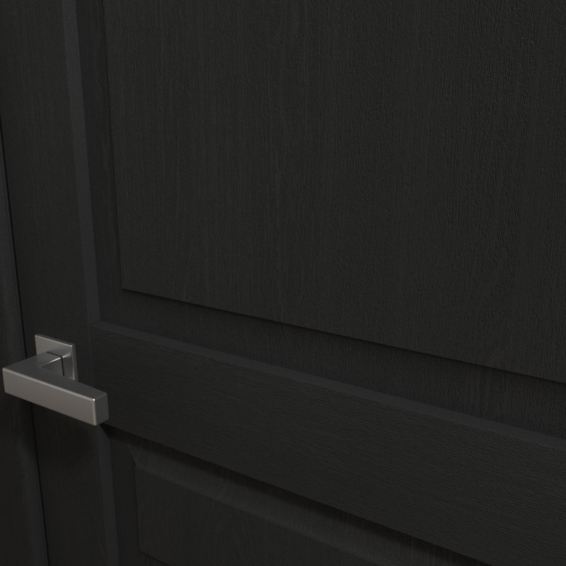 Porte de grange double moderne | Ego 5012 | Ensemble de rail argenté | Portes intérieures solides, Chêne noir peint