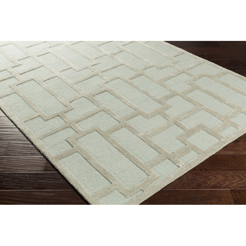 Perpetua Hand Tufted Wool Geometric Indoor Rug, Rectangle 6' x 9'