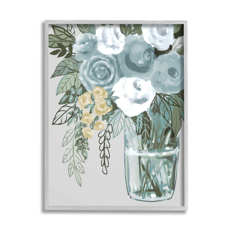 Illustration d'un vase simple en forme de bouquet de fleurs par Boho Studio - Peinture, H 20 po x l 16 po x P 1,5 po