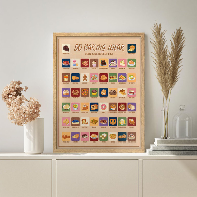 La liste de seau de cuisson ultime - 50 délicieux desserts et pâtisseries collages, H 16 po x l 12 po, Naturel