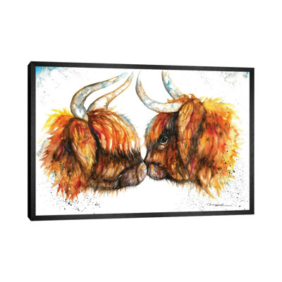 Highland Cows by BebesArts - Wrapped Canvas Gallery-Wrapped Canvas Giclée