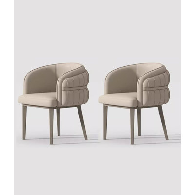 Italian Light Luxury Cat Paw Leather Wraparound Backrest Dining Chair