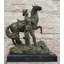 Sculpture de cow-ball avec cheval de cabaret en bronze - art équestre Western Ranch