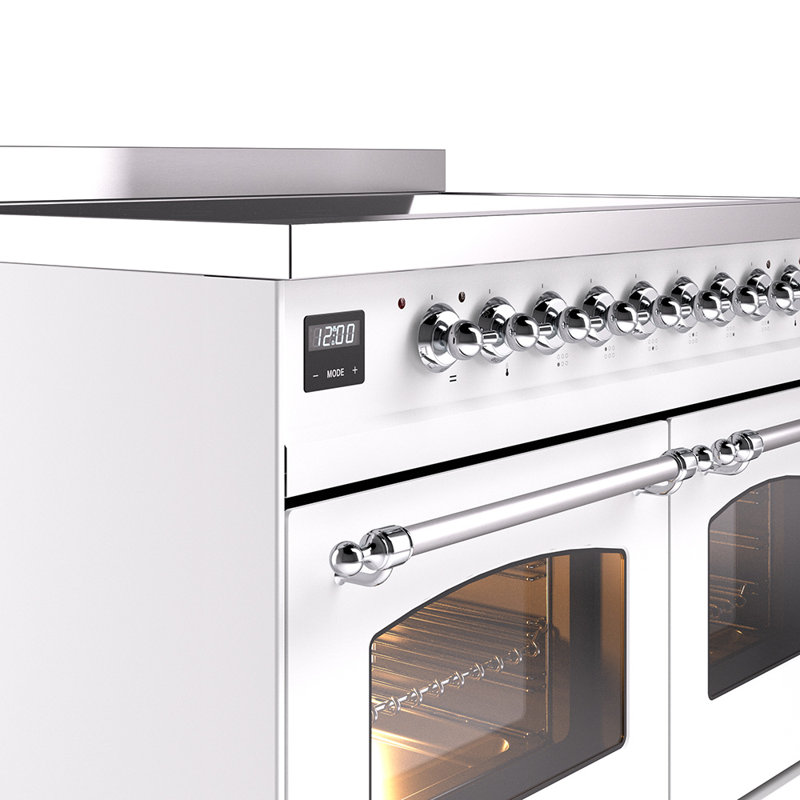 ILVE Nostalgie II 40 in Induction Range, White/Chrome