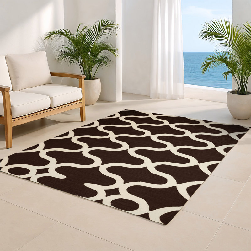 Tapis noir intérieur et extérieur Trellis