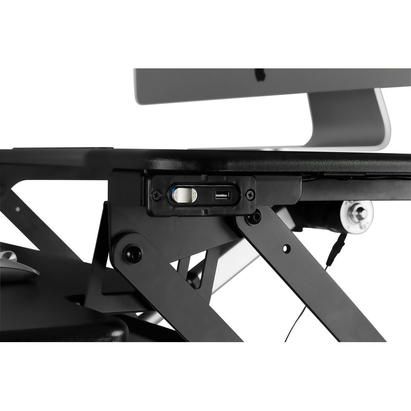 Mount-It! Height Adjustable Electric Standing Desk Converter, Motorized Sit Stand Desk w/ USB Port