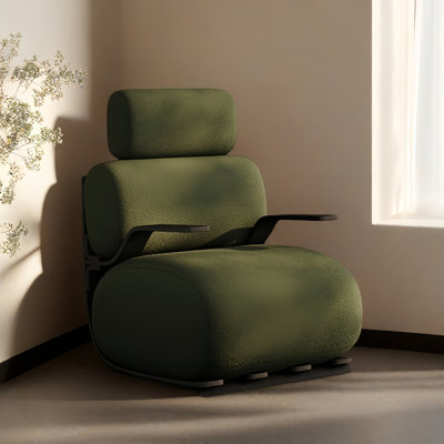 Chaise berçante moderne en bois massif rembourré