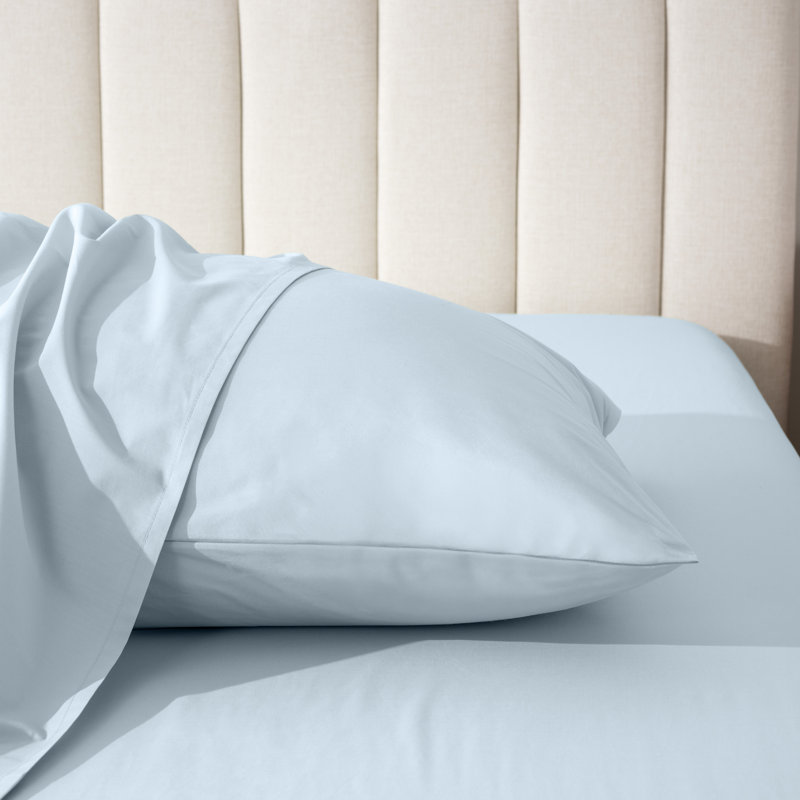 Taie d'oreiller 100% coton biologique percale, 2 très grandes taies d'oreiller, Bleu d'hiver